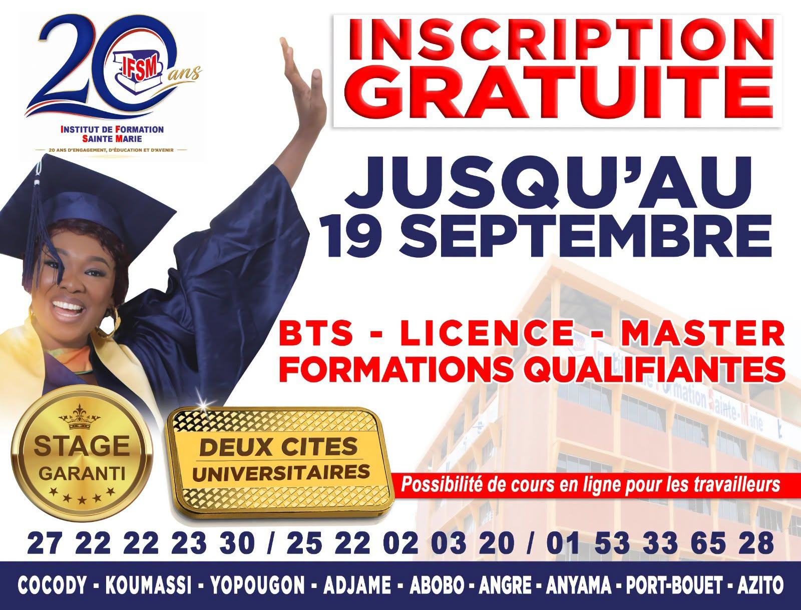 𝗜𝗡𝗦𝗖𝗥𝗜𝗣𝗧𝗜𝗢𝗡 𝗚𝗥𝗔𝗧𝗨𝗜𝗧𝗘 À 𝗟'𝗜𝗙𝗦𝗠 𝗝𝗨𝗦𝗤𝗨'𝗔𝗨 𝟭𝟵 𝗦𝗘𝗣𝗧𝗘𝗠𝗕𝗥𝗘 !